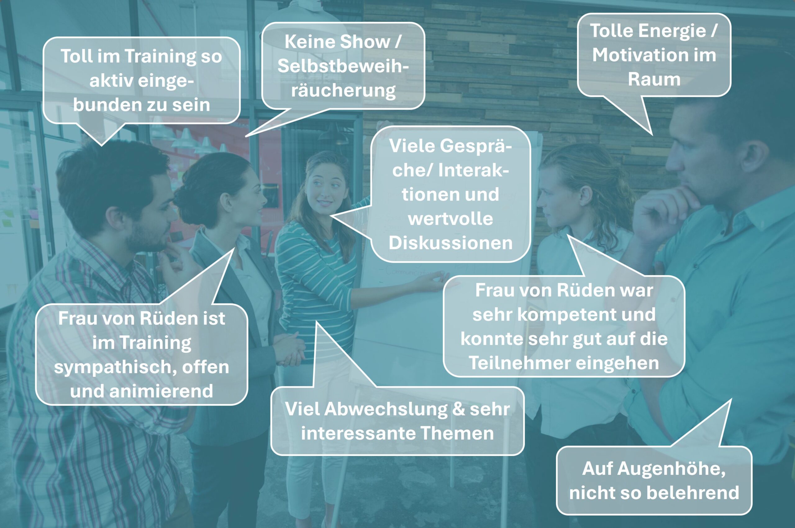 ZItate von Teilnehmern über die Führungskräftetrainings von Veronika von Rüden